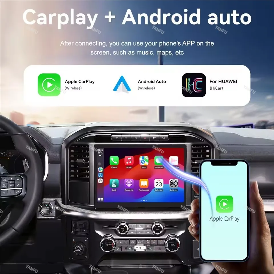 256GB أندرويد 13 راديو السيارة ستيريو لسيارة فورد F150 2015 - 2023 2024 CarPlay اللاسلكية وأندرويد السيارات 13.3 "شاشة مشغل وسائط متعددة #5