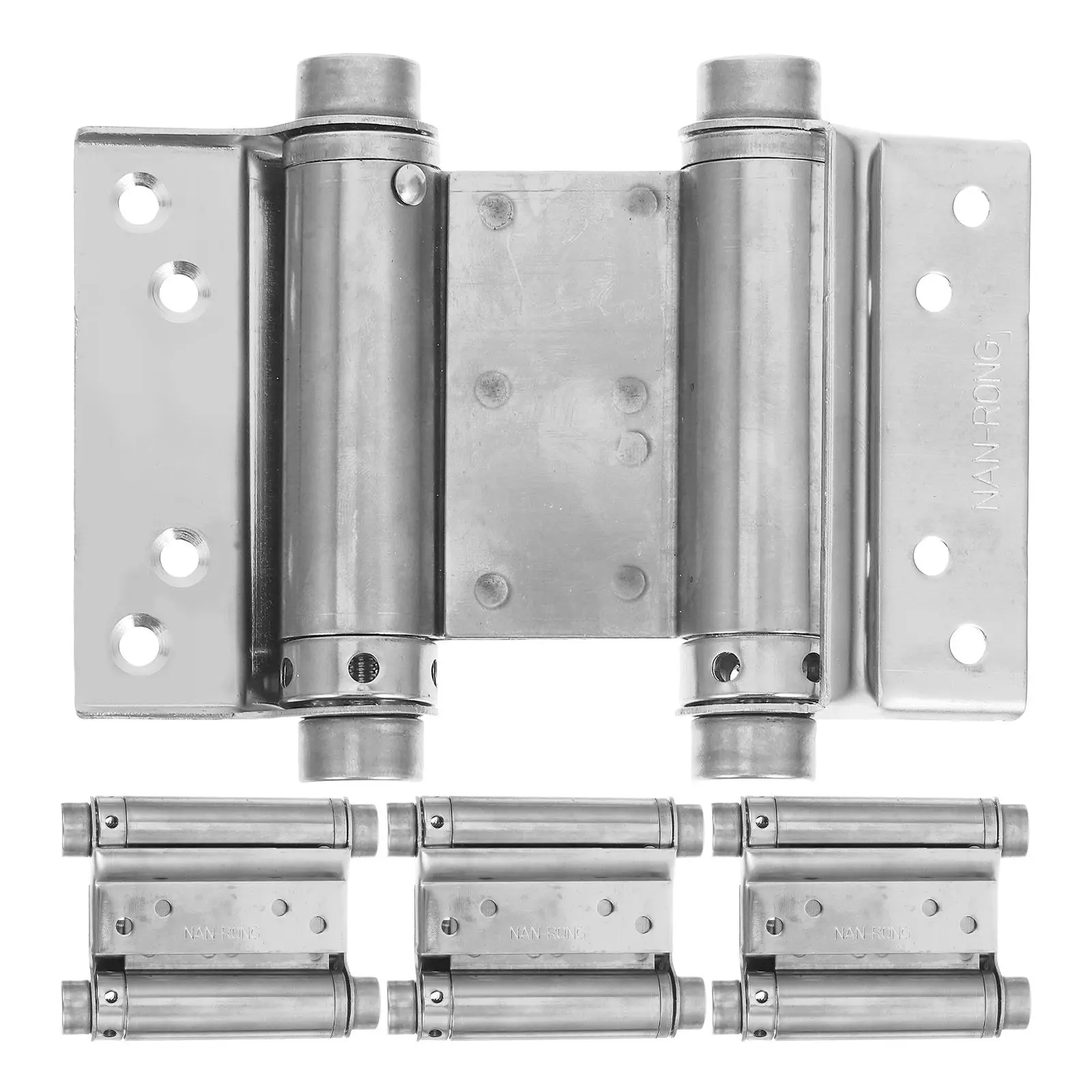 4pcs Automatic Closing Hinge 3 Inch Double Spring Stainless Steel Door Hinges Adjustable Gate Hinges Furniture