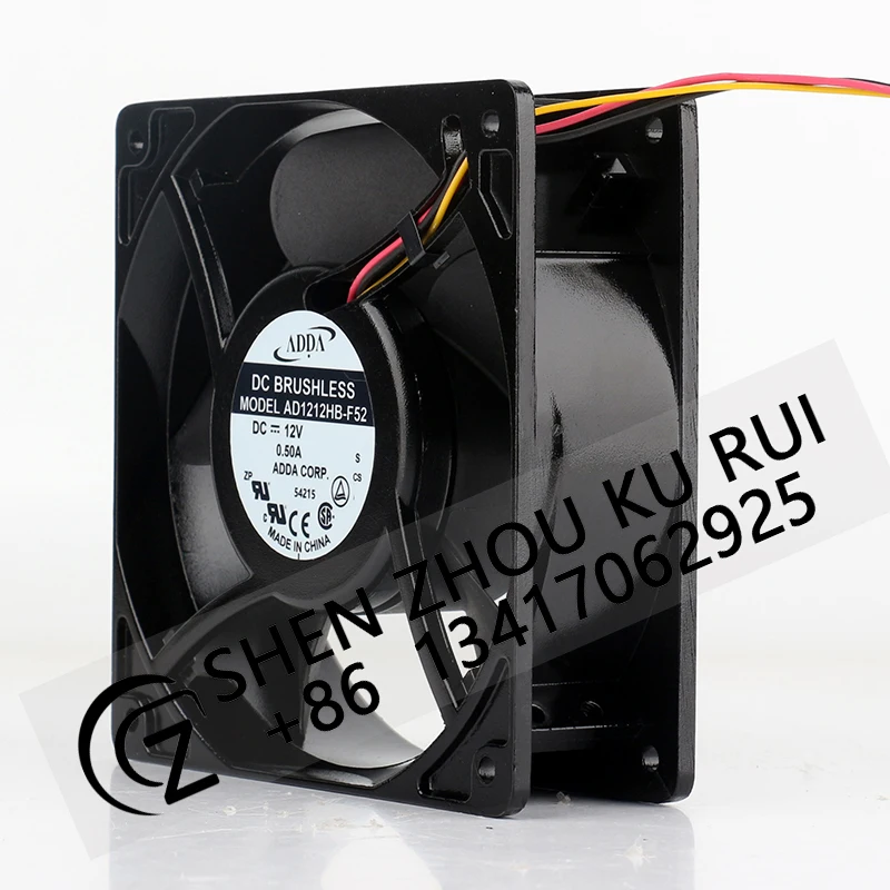 ADDA three-wire aluminum chassis 12V 0.50A 12038 120X120X38MM 12CM Frequency Silent AD1212HB-F52 cooling fan