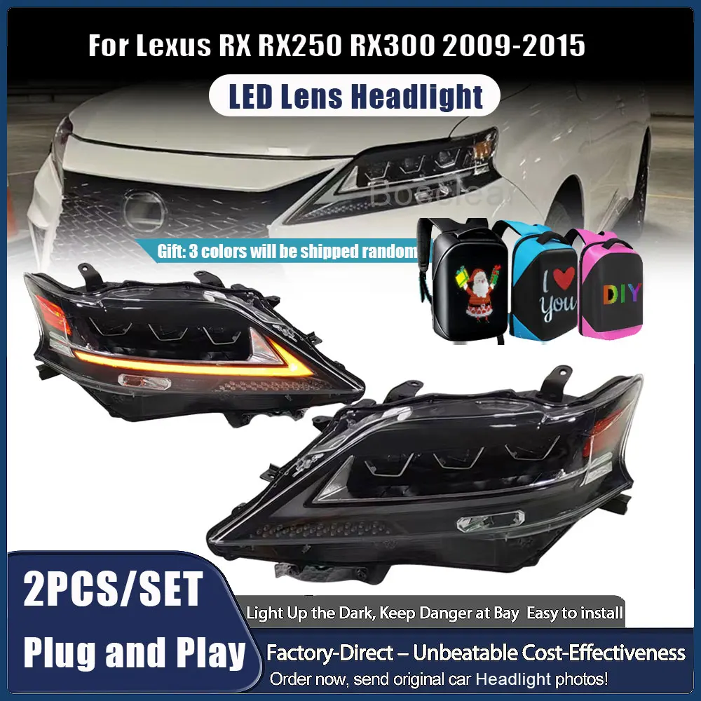 

Car Light For Lexus RX 2009-2015 Headlights RX270 RX350 RX450H LED Projector head Lamps Daytime Running Light Auto Accessories