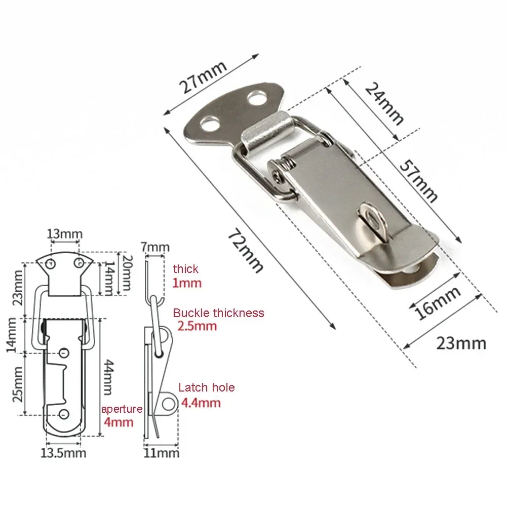 4 Stücke Riegel Fang Ente-mund Schnalle Haken Holzkiste Fallen Klemme Metall Frühling Fang Verschluss Geladen Ziehen Toggle Clamp hasps