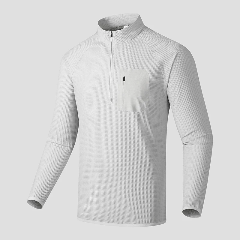 Men's Spring and Autumn Fashion Trendy Comfortable Versatile Long Sleeve Top Outdoor Running Sports Leisure Long Sleeve T-shirt