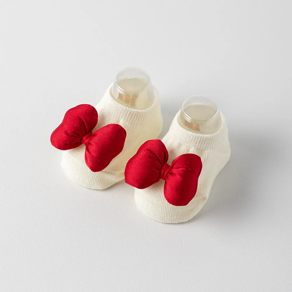 

New Cotton Newborn Socks Red Bow 0-3years Girls Boys Warm slippers New Year Children Sock Christmas Gifts