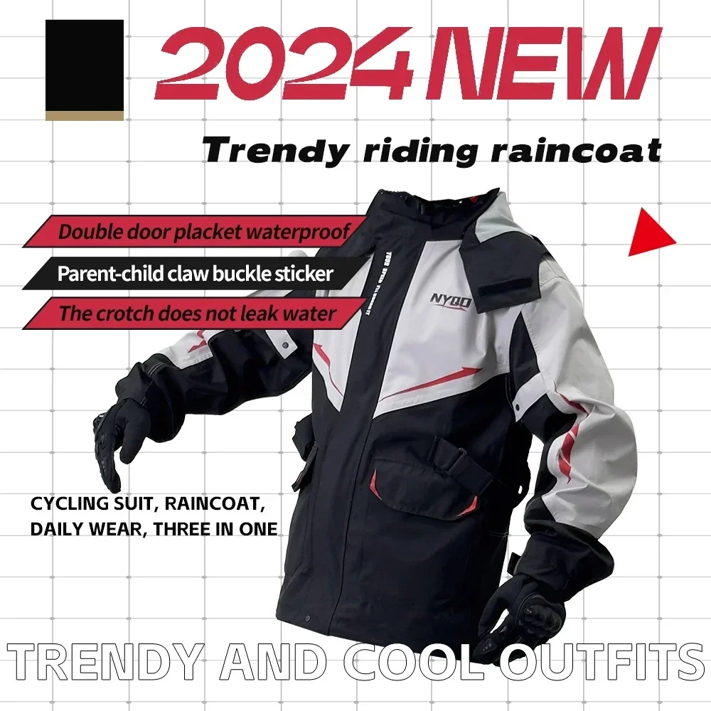 Motorcycle Raincoat Suit Rainstorm Prevention Jacket Pants Camping Hiking Fishing Raincoat Moto Raincoat Motorcyclist Rider Rain