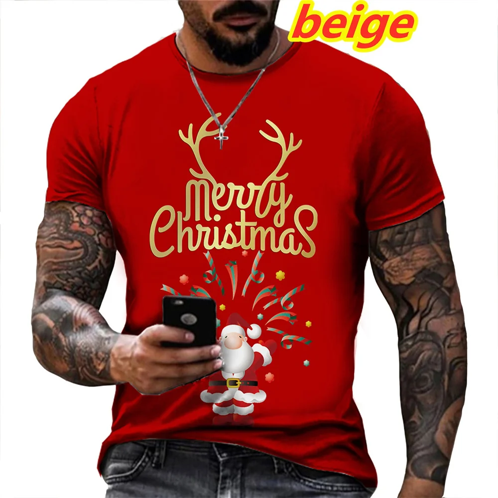 Fashion 3d T Shirt Snowman Santa Claus 3D Printing Tee Shirts Christmas Short Sleeve Funny Tees