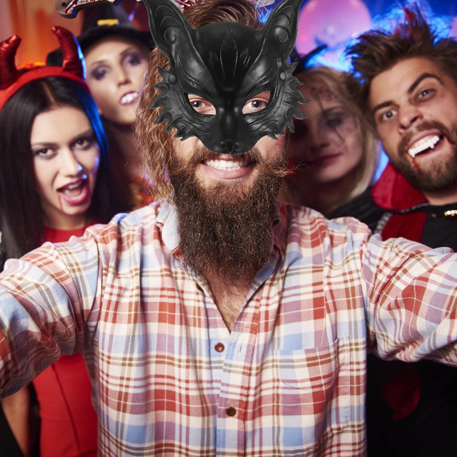 

Realistic Wolf Mask PU Foam DIY Masks for Halloween Masquerade Carnival Animal Costume Lightweight Comfortable Fits All Ages