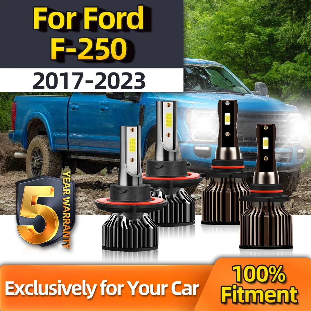 

Crossfox Combo LED Headlight High Low H13 Fog Light 9140 Kit For Ford F-250 Plug-N-Play Bulbs For 2017 2018 2019 2020-2023