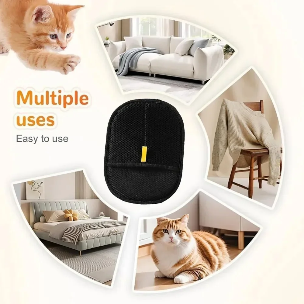 Pet Hair Removal Glove Double Sided Electrostatic Cat Grooming Brush 1/2Pcs Lint Remover for Sofa Carpet Clothes