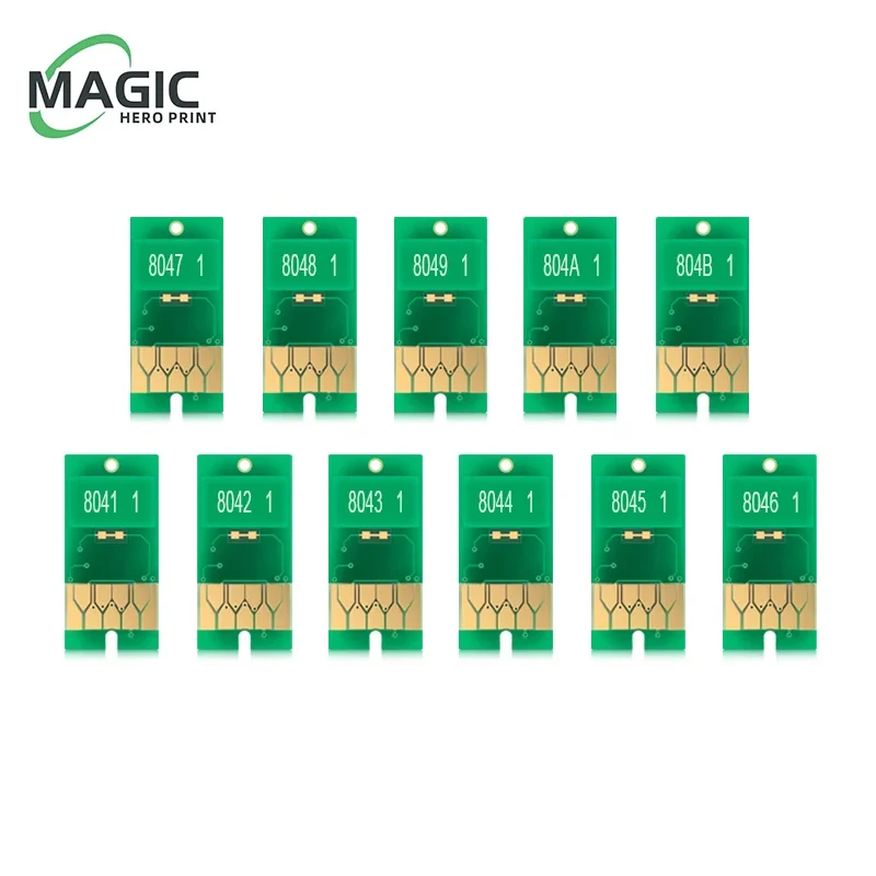 Imagem -02 - Chip de Cartucho de Tinta para Impressora Epson Surecolor Versão dos Eua 11 Cores T8041-t8049 T804a T804b T804d T804d P6000 P7000 P8000 P9000