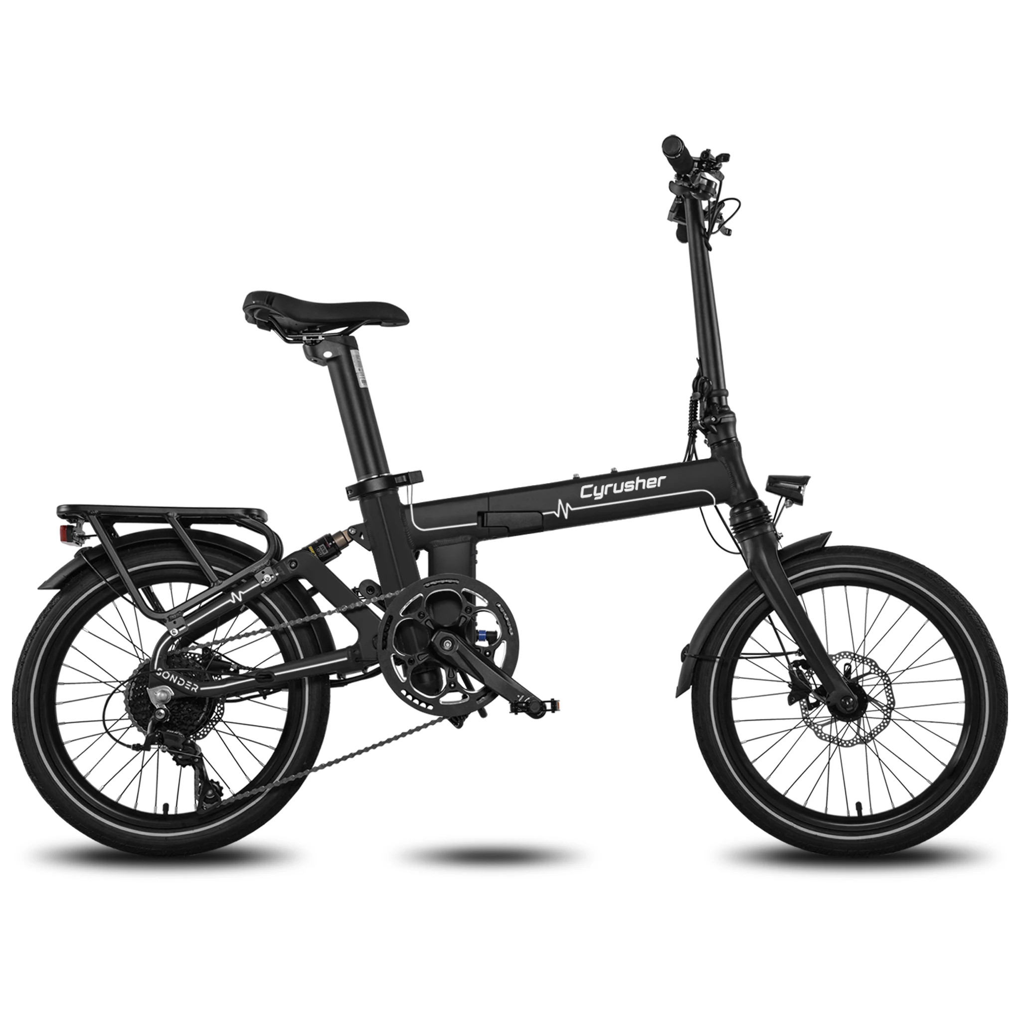 

Sonder Cyrusher Foldable Electric Bike for Adult 250W Motor 48V10Ah Battery 20"x2.0"Puncture-Proof Tires Bicycles