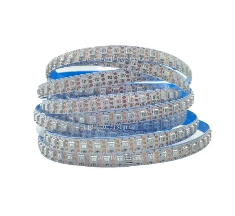 

5 В 3535 WS2812B SPI Пиксели RGBIC Светодиодная лента Узкая печатная плата 8 мм 144 Встроенная микросхема Полноцветная программируемая гибкая лента