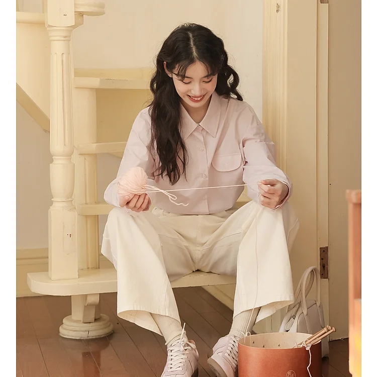 Long Sleeve Shirts Womens Cotton Oversized Button Down Tops Slim Fit Subcultural Gothic Aesthetic Harajuku Trendy Y2K Punk Rock