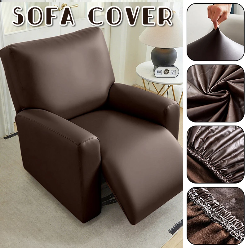 

Pu Leather Recliner Sofa Cover Highly Elastic Slipcover for 1 Seater Reclining Armchair Stretch Furniture Protector Home Decor