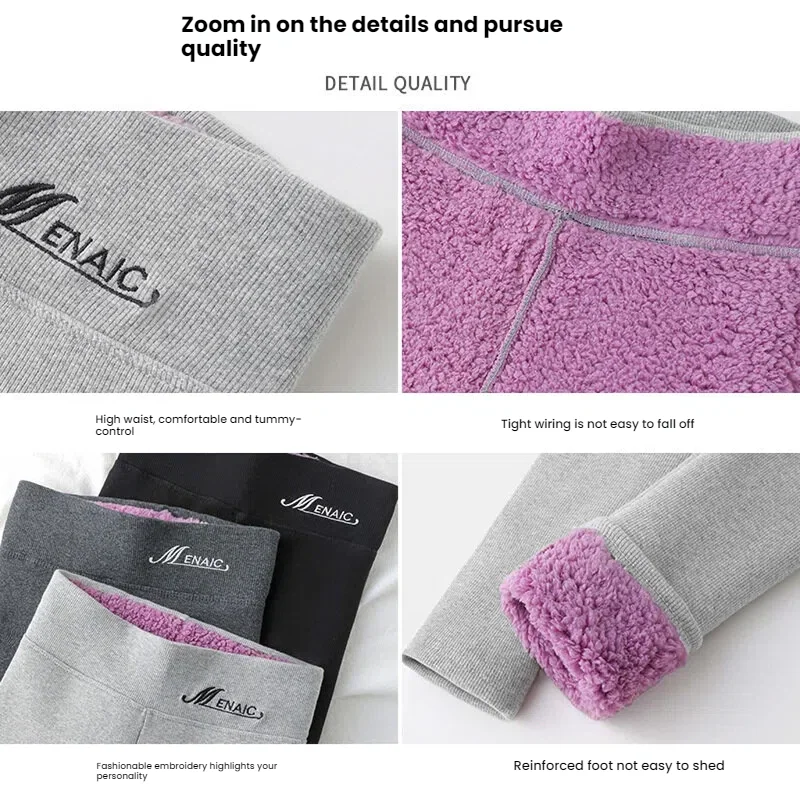 Pantaloni da salotto in pile a nuvola da donna Pantaloni termici caldi invernali Pantaloni streetwear casual Leggings con scritte ricamate a vita alta