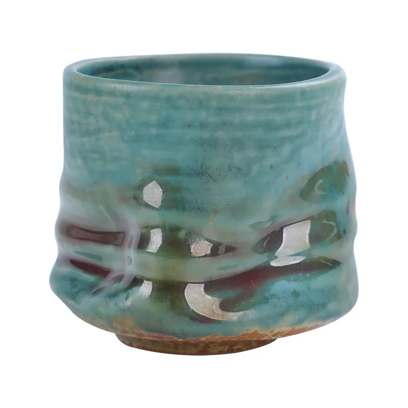 Stoneware Espresso Cups Vintage Hand-pinched Pleated Latte Art Cups Second-hand Ceramic Niche Design Afternoon Tea Cups - view 5