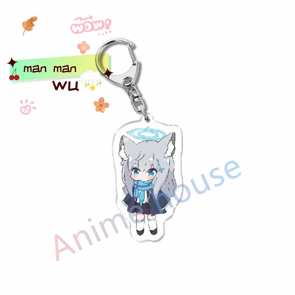 Anime  Blue Archive KeyChain 6cm for Men Kuromi Serika Izayoi Nonomi Pendant Key Ring Acrylic Car Key Chain  Party Gift