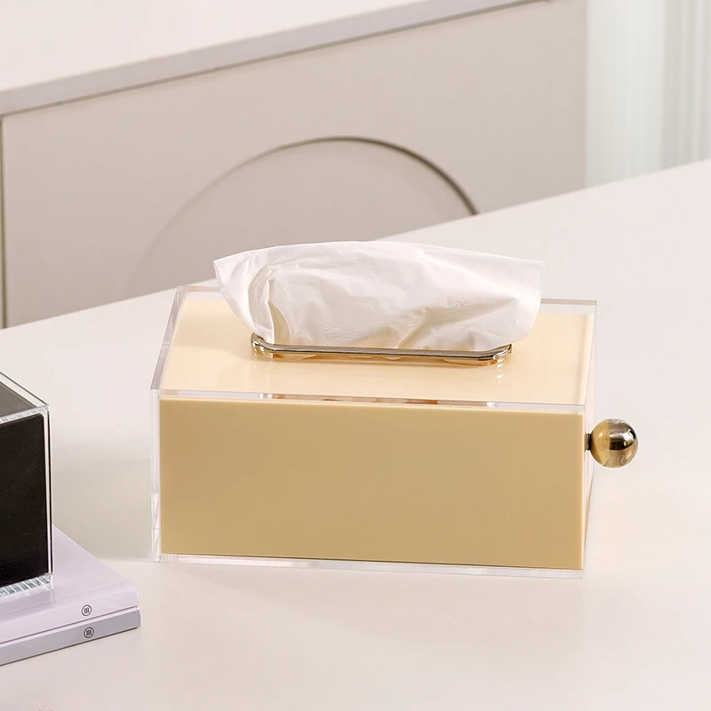 【EpeiusHome】 Acrylic Tissue Box Home Light Luxury Nordic Simple Coffee Table Extraction Box Storage Box