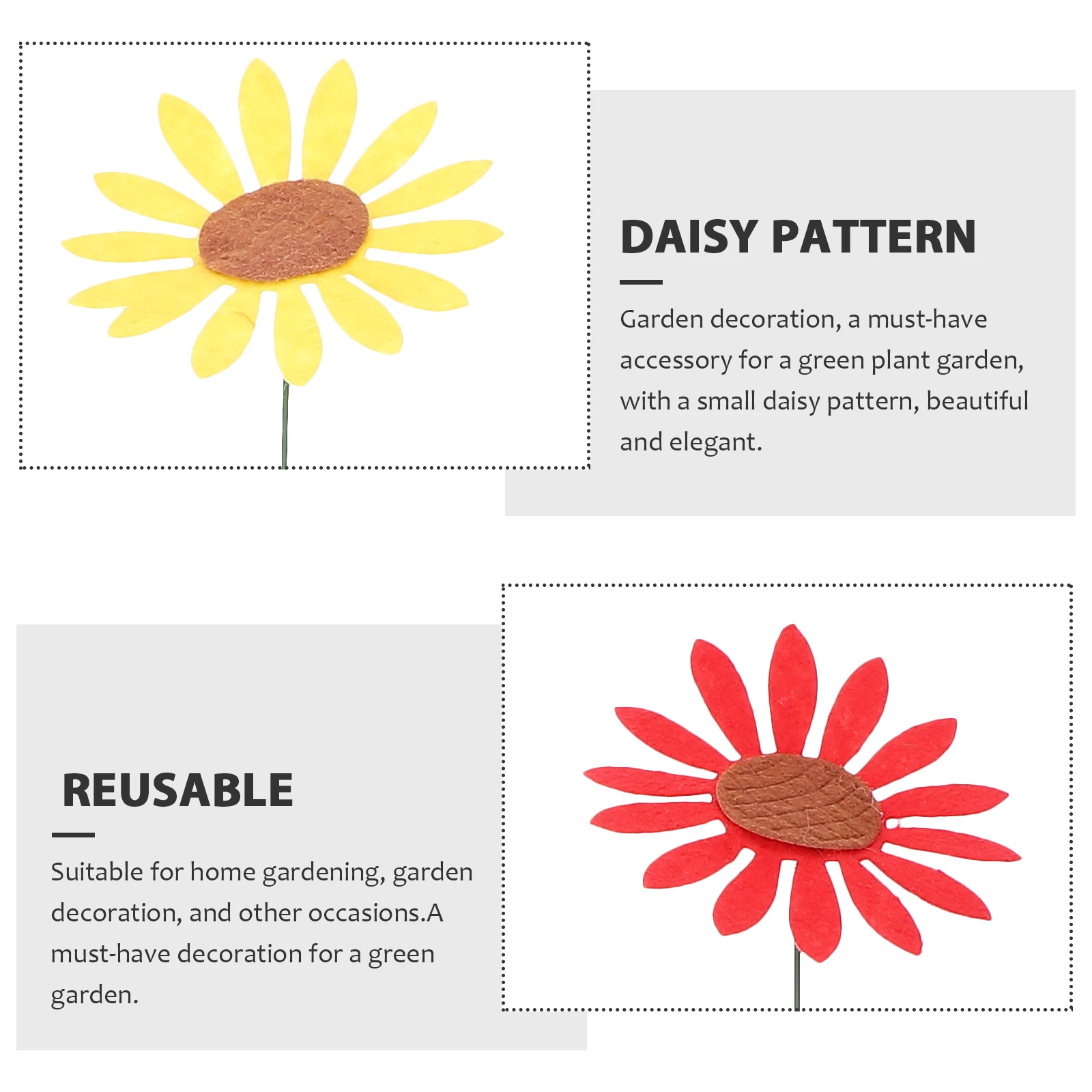 

10pcs Garden Decorations Stakes Colored Flowers Non Woven Durable Realistic Lawn naments Yard Display Outdoor Decor