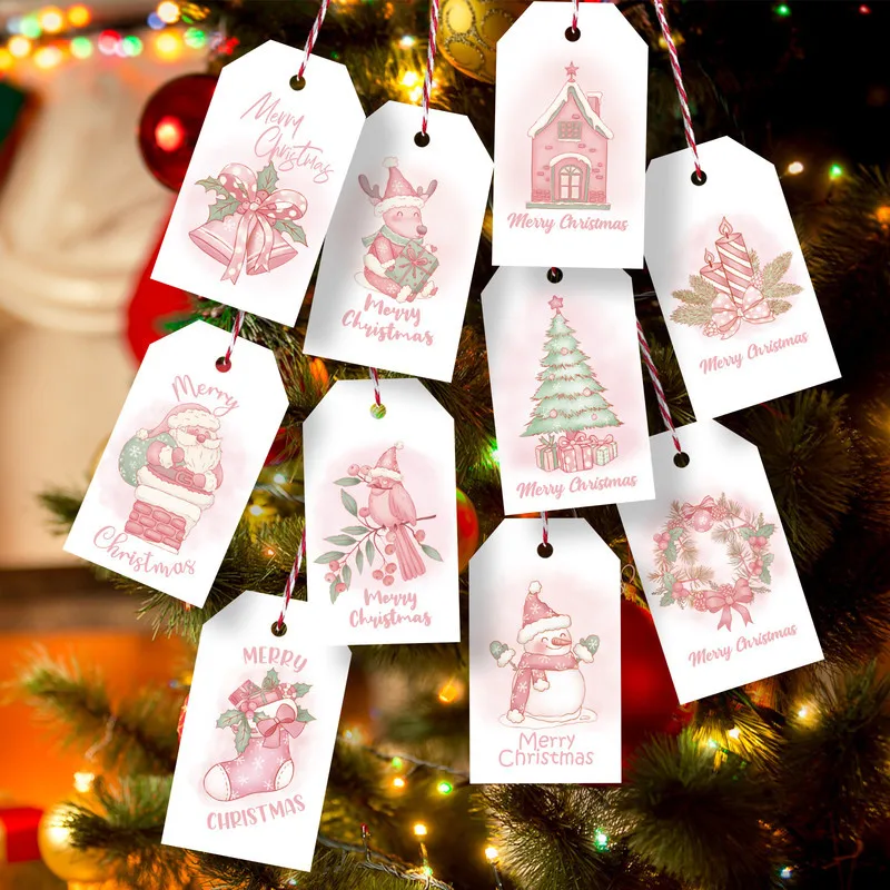 New Merry Christmas Gift Tags Paper Cards Labels Garment Tag Scrapbooking DIY Craft Supplies Noel Navidad Natal New Year Decor