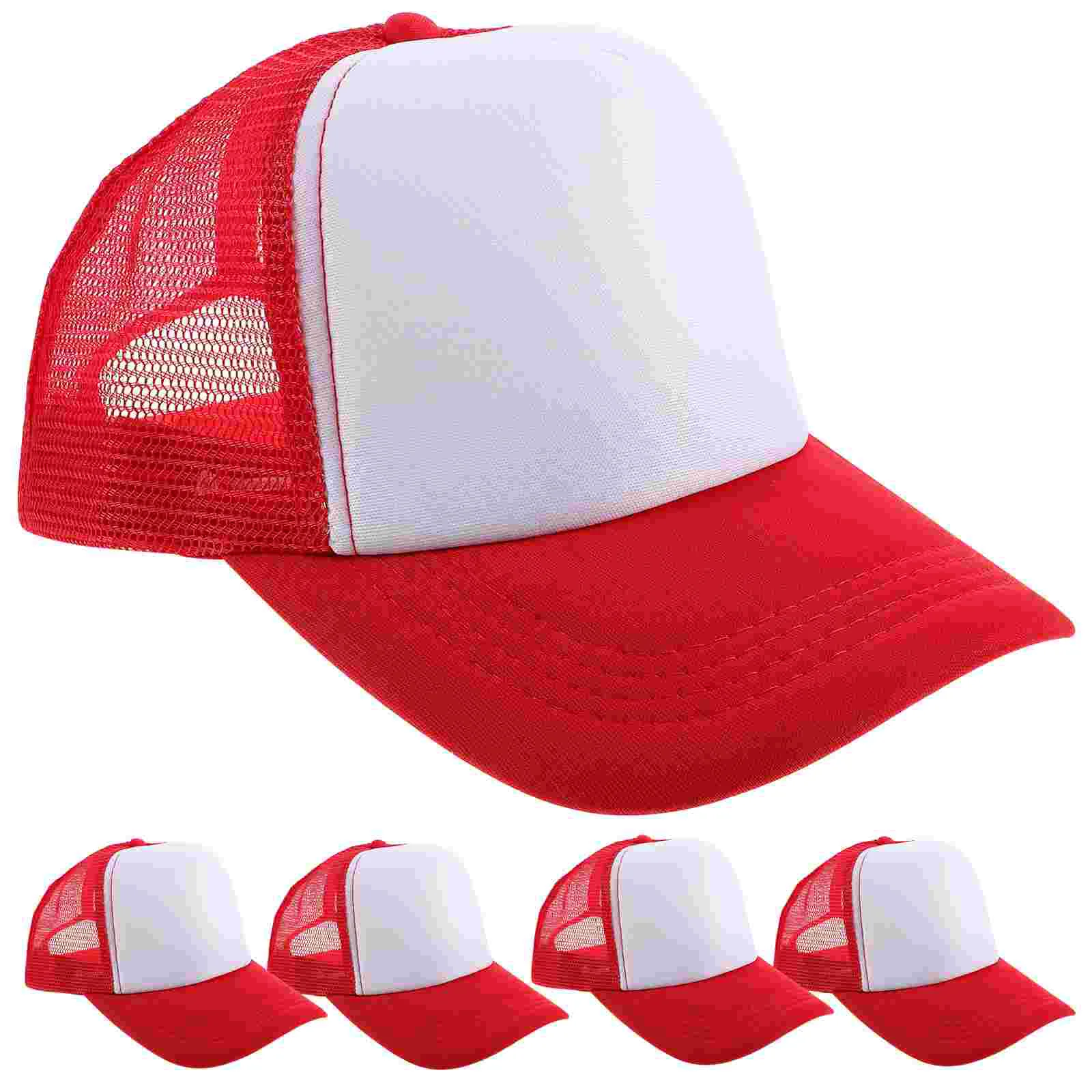 5pcs Sublimation Hats Blank Mesh Baseball Caps Unfinished Heat Transfer DIY Hats