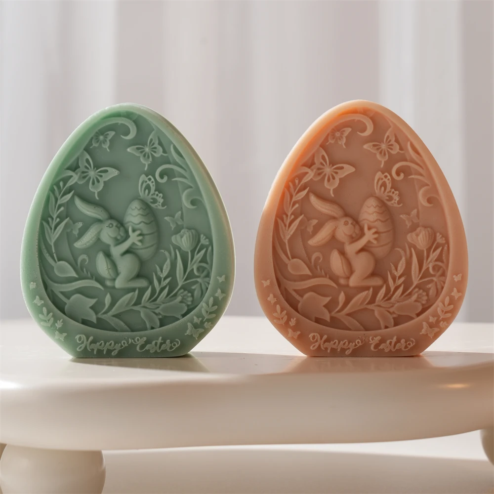 

Easter Decor Egg Shape Rabbit Silicone Mold DIY Easter Home Decoration Rabbit Candle Mold Bunny Silicone Soy Wax Mould