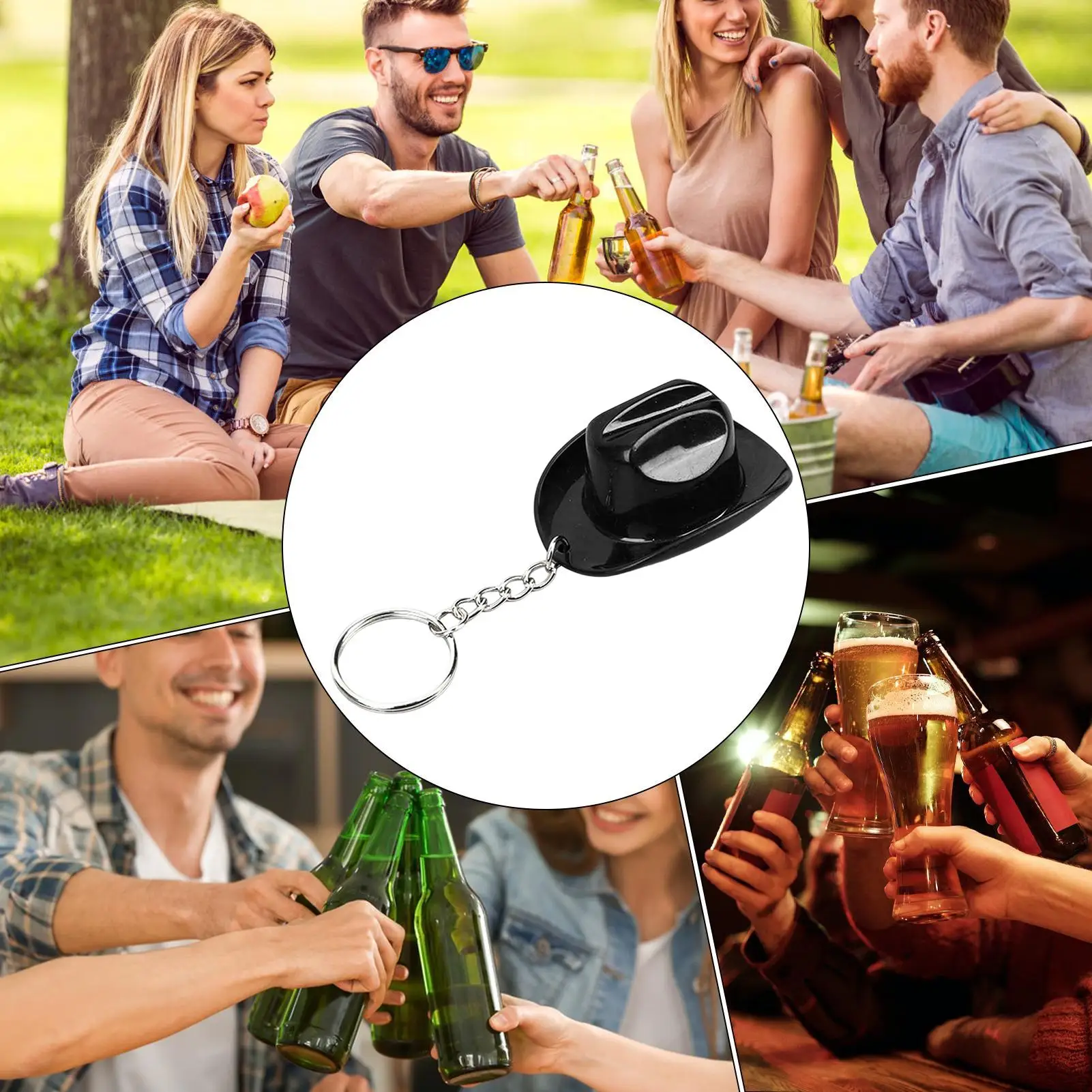 Cowgirl Keychain Vintage Hat Shape Ornament Vintage Bottle Opener For Tote Bag Backpack Car Keys Birthday Party Bar Beer Lover