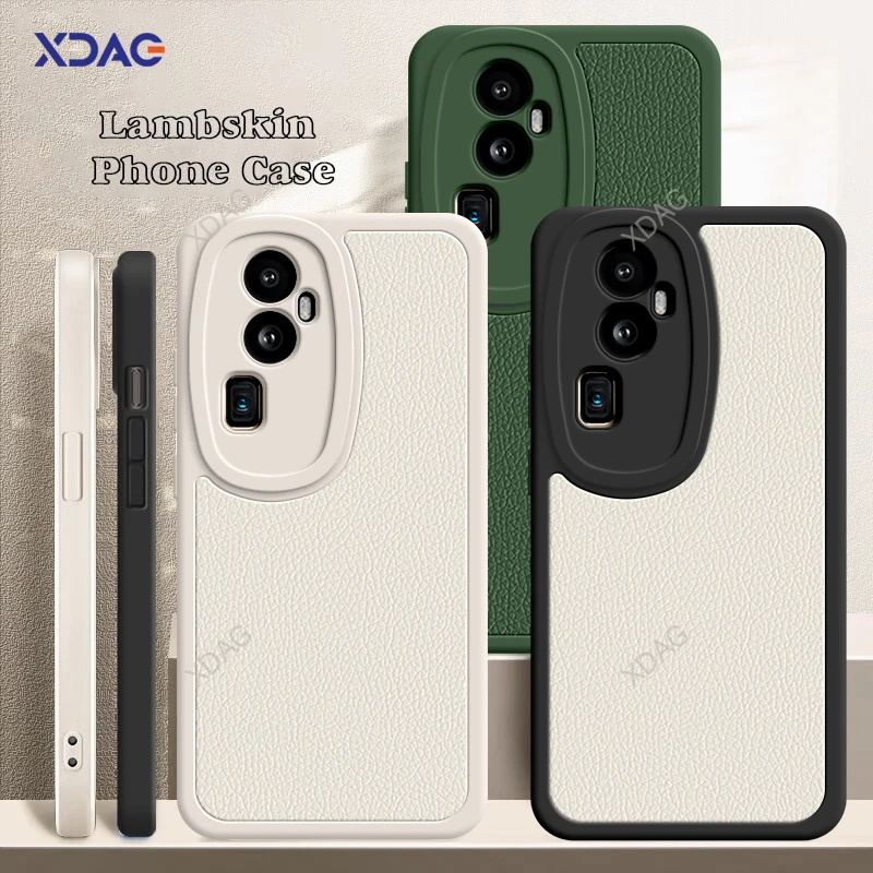 

Soft Silicone Lambskin Case for OPPO Reno10 Reno 10 Pro Plus 10Pro Pro+ 5G Leather Phone Back Cover Litchi Peel Pattern Carcasas