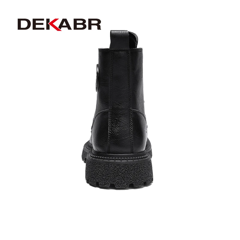 DEKABR Men Boots Leather Casual Platform Boots British Style Autumn Winter Fashion Comfortable Mens Shoes Ankle Botas De Hombre