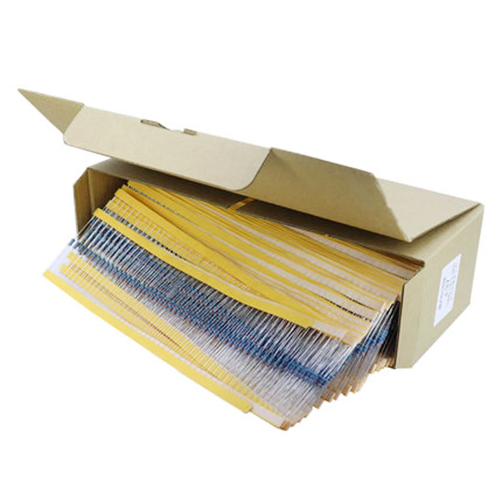 100PCS 1/4W 1R~22M Metal film resistor 1% 1R 36R 39R 43R 47R 51R 56R 62R 68R 75R 390R 360K 8.2K 3.3M ohm Extra 10pcs as a gift
