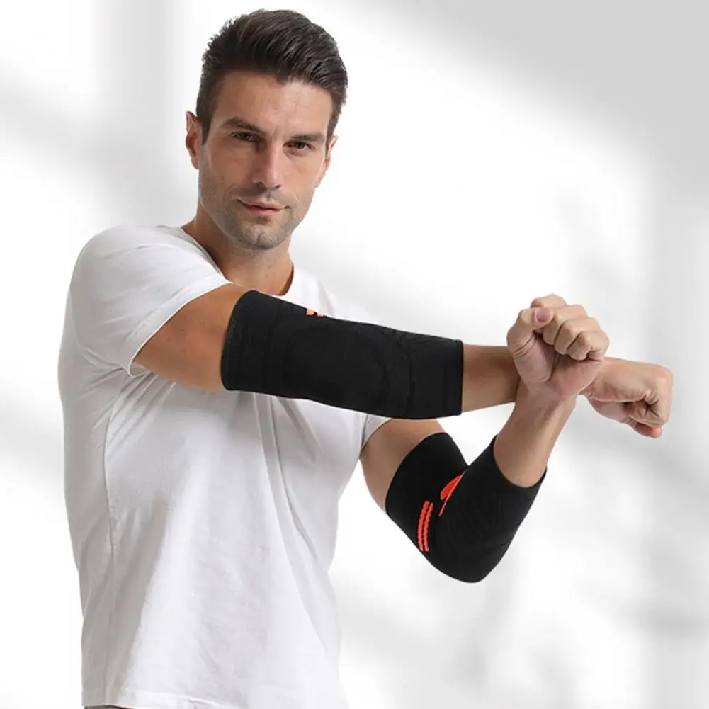 Manga de codo con tejido transpirable, tendinitis, codo de tenis, manga de compresión para soporte de brazo, correr, baloncesto para hombres