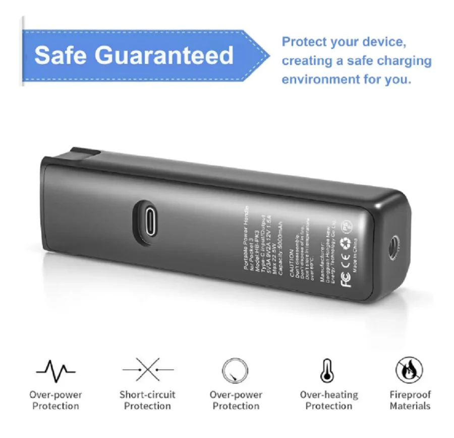 Handheld lightweight battery 5000mAh HB-PK3 required lithium ion batteries Reserved 1/4 Thread 22.5W Fast Charging