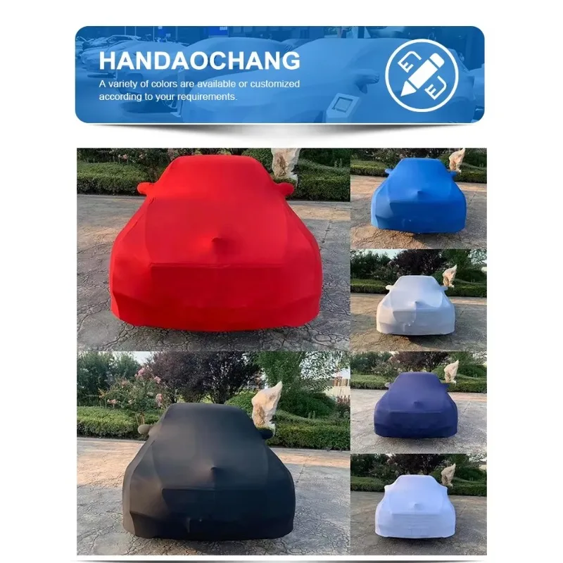 STTL High Elastic Breathable Velvet Stretch Cloth Indoor Dust-proof Car Cover for Car Show 4S Store