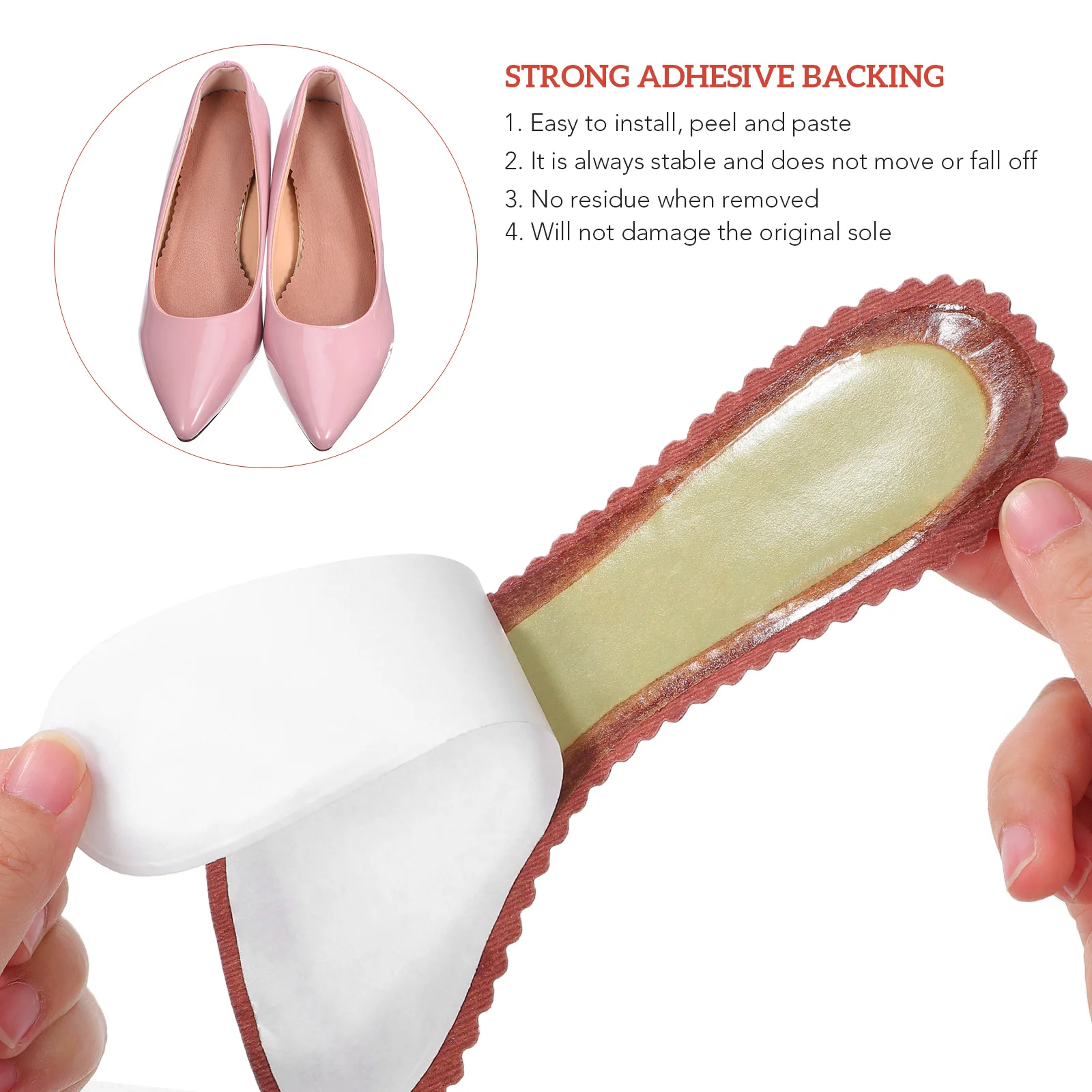 

1Pair Anti-Slip High Heel Insoles Shoe Pads for Women Daily Use Comfort Foot Care Shock Absorbing Gel Cushion