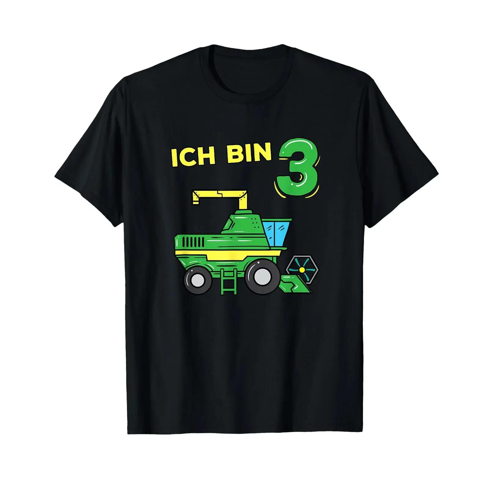 I'm a 3 year old farmer combine harvester children's birthday T shirt vintage Washed fashion homme Stylish Soft streetwear