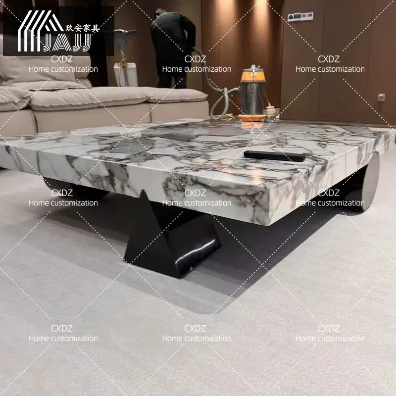 Elephant White Natural Marble Coffee Table Living Room Household Italian Minimalist Ocean Storm Luxury Stone Coffee Table