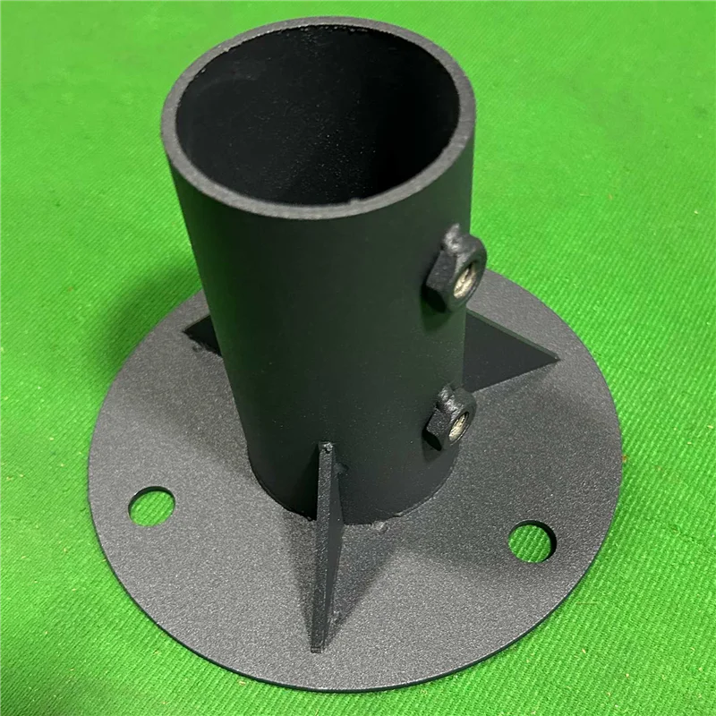 ABNM Rantai Link Pagar Tiang Lantai Flange Logam Rantai Link Pagar Kotak Surat Aksesoris 65Mm