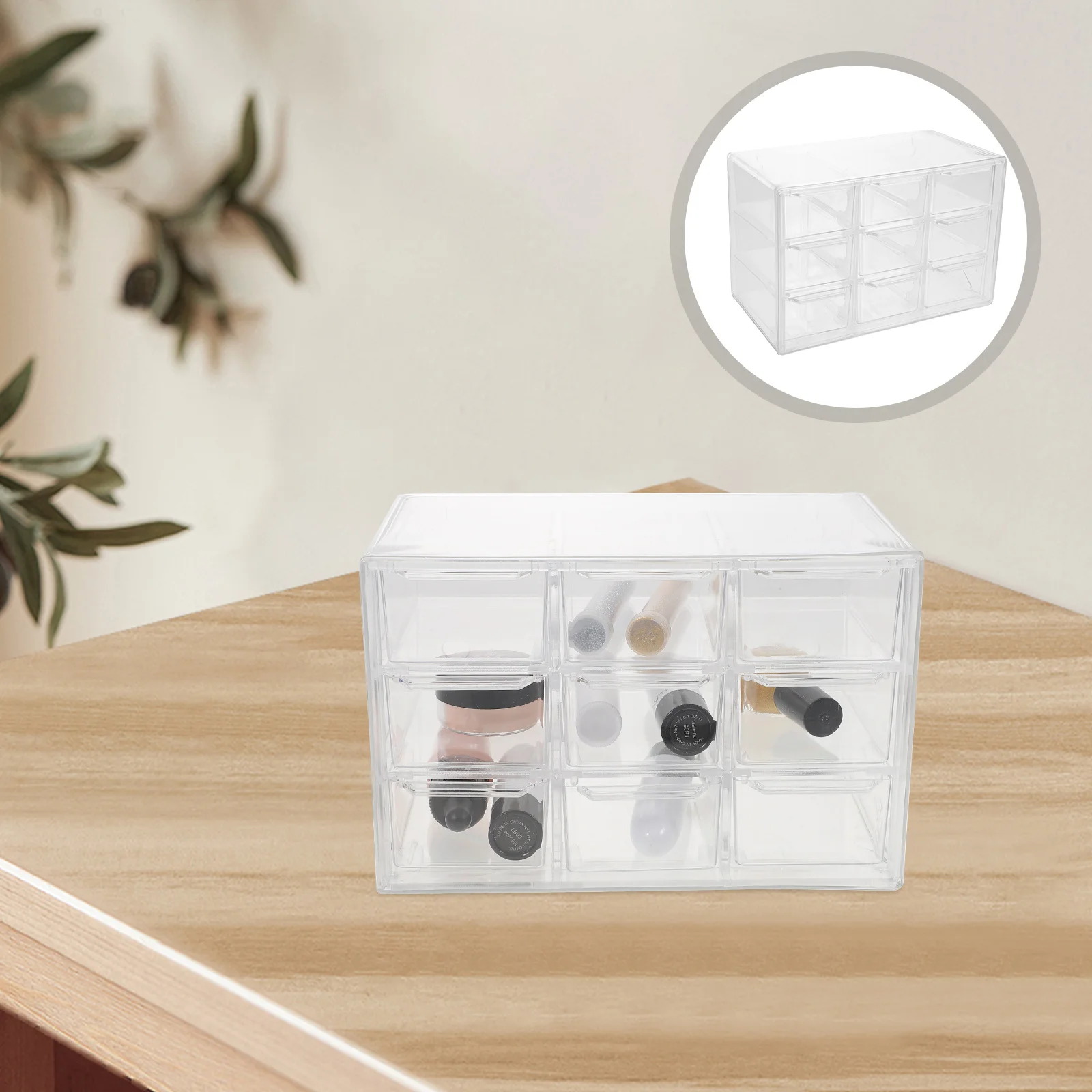 

Multi-Grid Drawer Storage Box for Jewelry and Cosmetics Organizer Desktop Sundries Case Tabletop Makeup Organizer Household