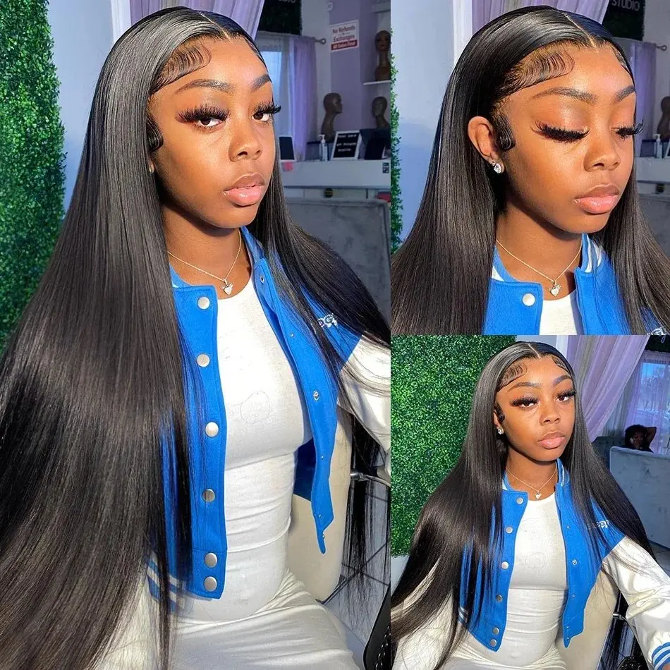 Rosabeauty 13x6 Straight Lace Front Wig Human Hair 40 Inch 13X4 Frontal 5X5 Glueless Ready to Wear Wigs 250% For Women