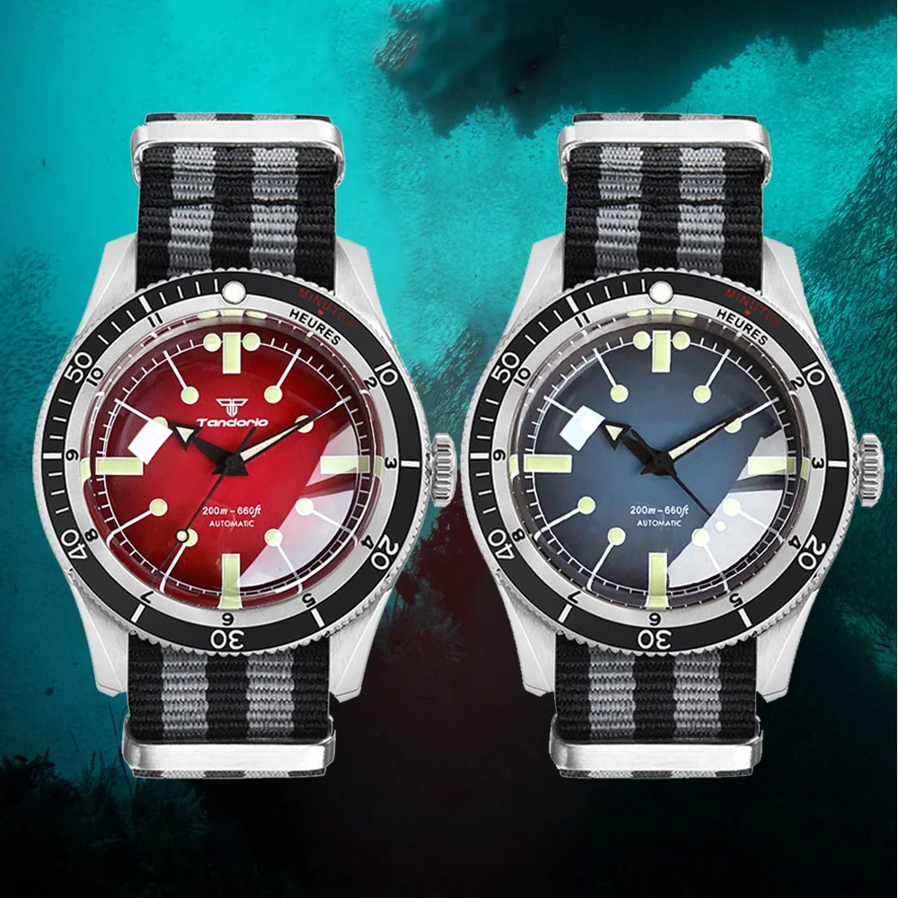 

Diving Watches Red Blue 40mm NH35 PT5000 Mechanical Automatic Men Watch 20ATM Water Resistant Domed Sapphire Screw Crown Reloj