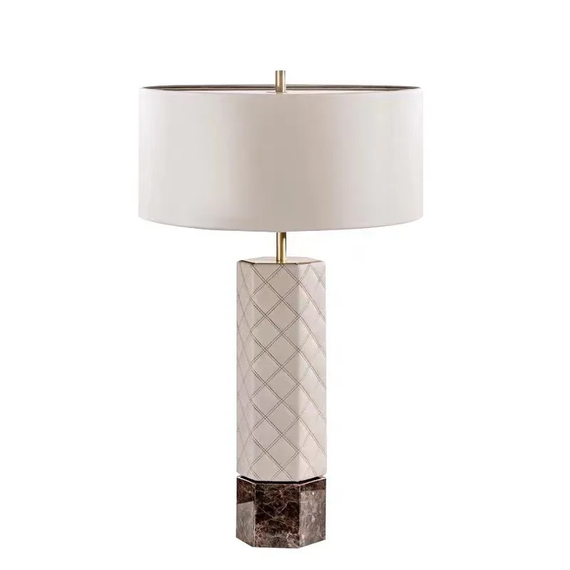 

Together retro bedside table lamp home study decorative lamp bedroom leather marble lamp