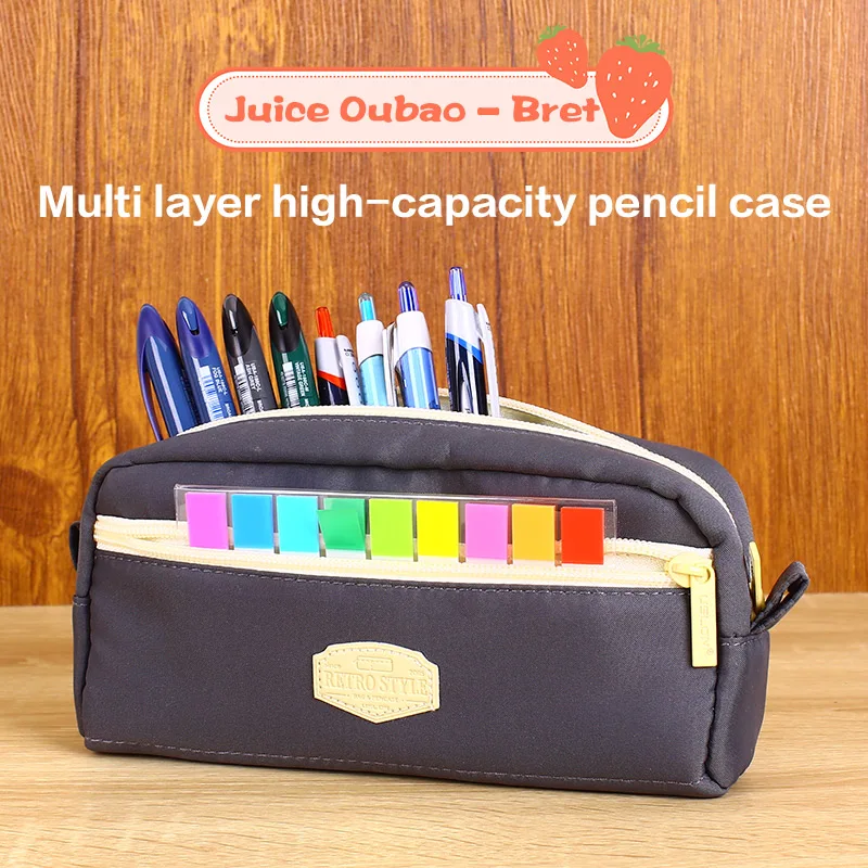 USLON Juice Oubao Bree Series Pen Bag Multi layer Large Capacity Classified Stationery Storage Bag