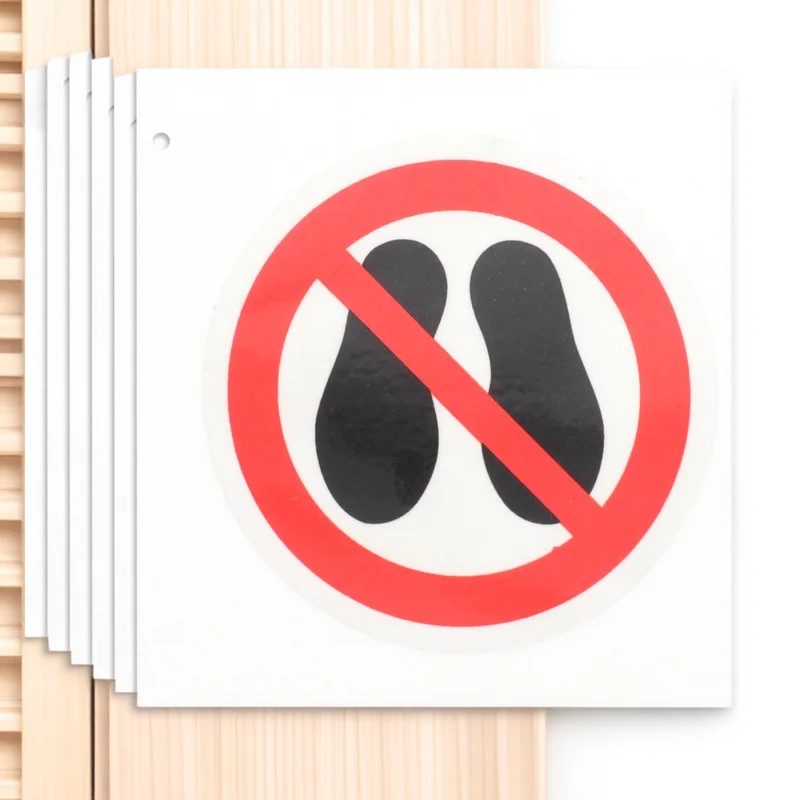 

6Pcs No Step Warning Stickers Vinyl Self Adhesive Round Safety Warning Label for Machine Caution Signs No Step Sticker