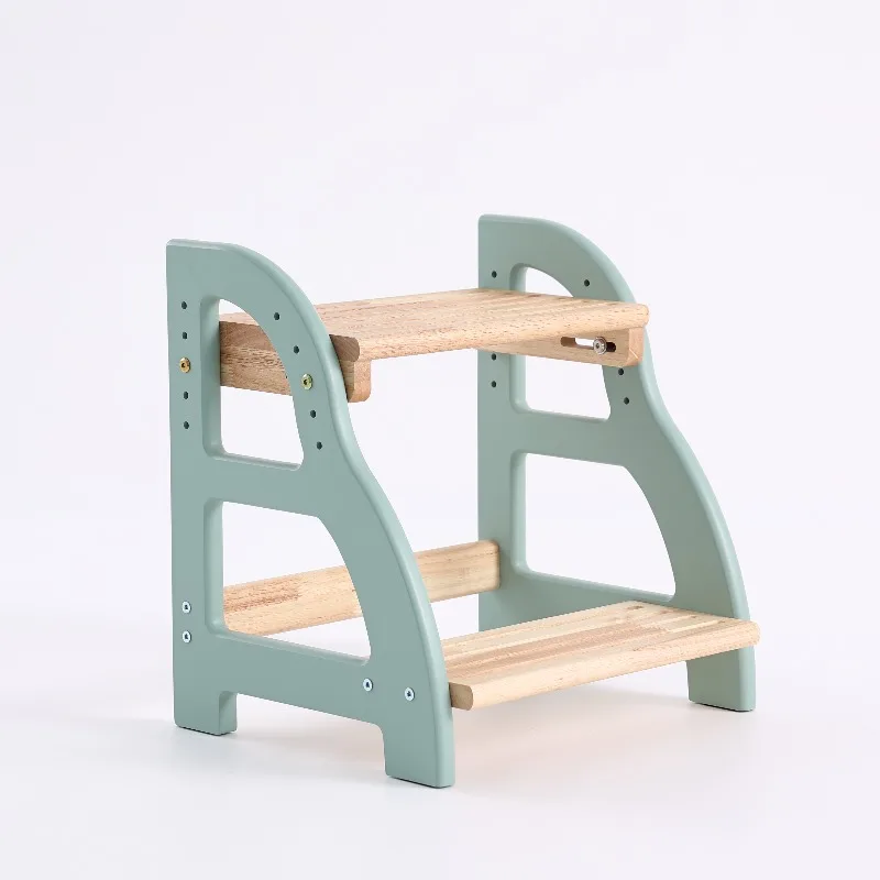

Two-step handmade wooden step stool practical rack for children for bedrooms, bathrooms, sinks and kitchens