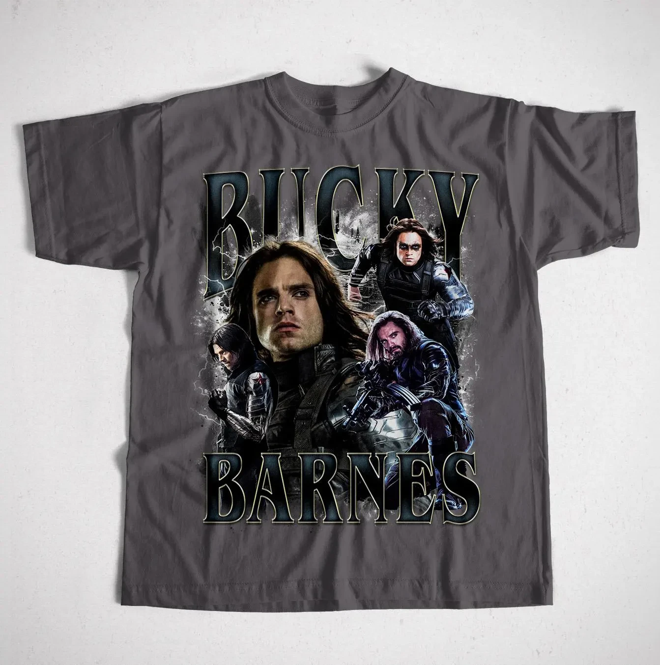 تي شيرت محدود باكي بارنز سيباستيان ستان فينتاج هدية للنساء والرجال للجنسين تي شيرت نمط أكشن هيرو تي شيرت