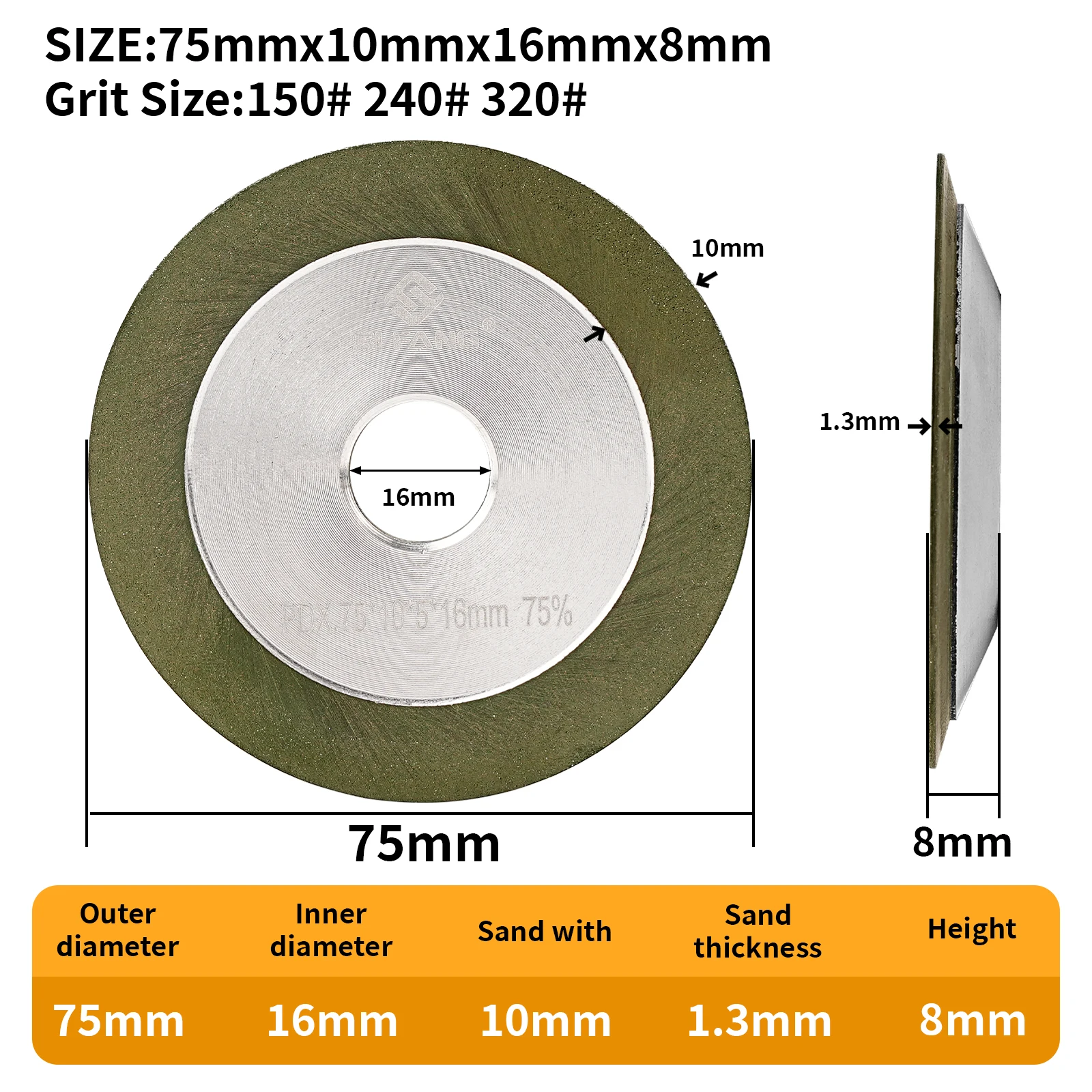 75/100/125/150mm Diamond Grinding Disc Angle Grinder Polishing Wheel Cutting Disc for Tungsten Steel Milling Cutter Sharpening