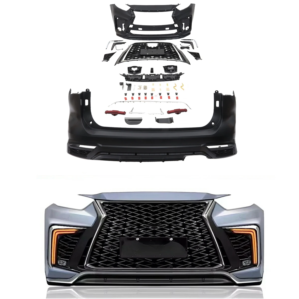 

Direct Factory Plastic Body Kit Repair Kits For Toyota Highlander Accessories Body Kits Bumper Grille For 22 23 Highlander