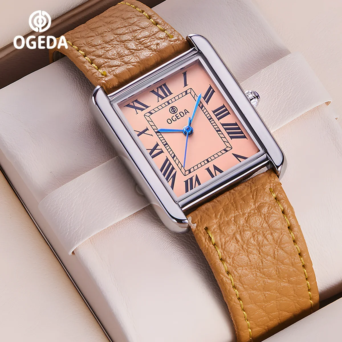 OGEDA 2025 New Luxury Men's Quartz Watch Top Sapphire Stainless Steel Waterproof 3Bar Leisure Reloj Hombre Watches for Men