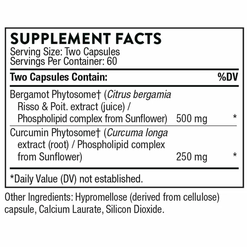 Metabolic Health - Intestinal Health Supplements - Capsules Containing Bergamot Turmeric Supplements Promote Health