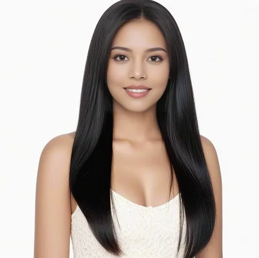 28 Inch Long Black Wig with Flattering Bangs - Straight Synthetic Hair for Everyday Glam - Easy-to-Style Wigs Designed for Women