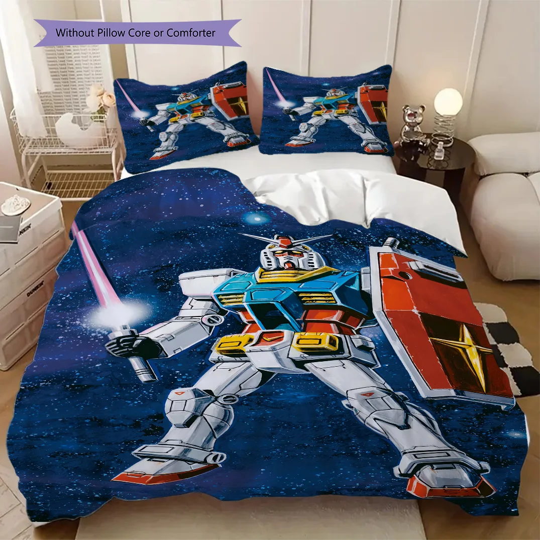 Gundam Robot Print Soft Comfortable Duvet Cover, Children's Bedding Set Gift, Extra Large Size, Various Sizes Available LXR108